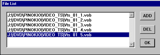 DVD2AVI автоматически открывает следующие файлы